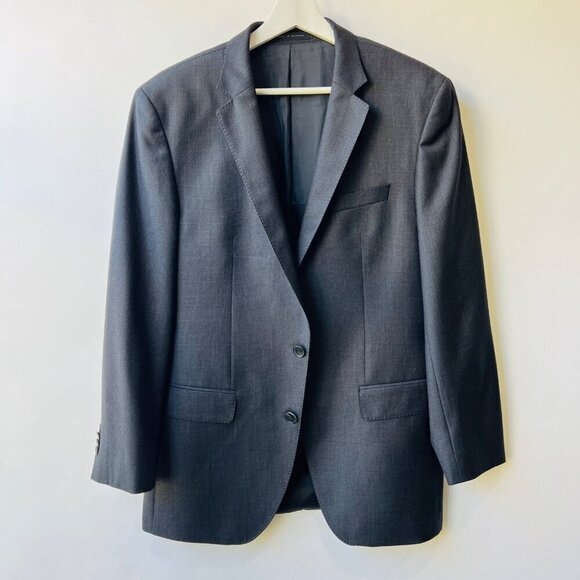 Boss Hugo Boss Huge4/Genius3 Wool slim sport coat, textured gray, Size 40R - Picture 1 of 16